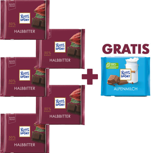 Halbbitter 50% 5+1 Alpenmilch