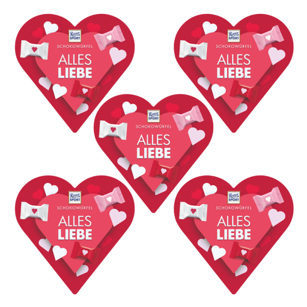 Schokowürfel Herz 5er Bundle